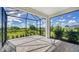 Spacious screened patio with paver floor and tranquil backyard view at 100 Corserra Dr, Nokomis, FL 34275