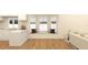 Living space with large picture windows, window seat, open to kitchen at 256 Ravenswood Blvd, Port Charlotte, FL 33954