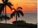 Scenic sunset view featuring palm trees silhouetted against a colorful ocean landscape at 1425 Park Beach Cir # 122, Punta Gorda, FL 33950