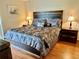 Spacious main bedroom with king-size bed and wood floors at 6503 Stone River Rd # 109, Bradenton, FL 34203