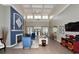 Community clubhouse lobby with fireplace and seating area at 210 3Rd W St # 8407, Bradenton, FL 34205