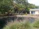 Landscaped backyard with pond and fountain at 2411 Aspinwall St # 2411, Sarasota, FL 34237