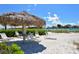 Relaxing beach access with thatch umbrellas and lounge chairs at 100 Sands Point Rd # 324, Longboat Key, FL 34228