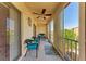 Spacious balcony with seating and ocean view at 4159 Heron Way # E303, Bradenton, FL 34205