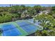 Two tennis courts nestled within lush green surroundings at 207 Woodland Dr # 207, Osprey, FL 34229