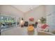 Bright living room with comfy seating, large window, and access to a relaxing patio at 4440 Calle Serena, Sarasota, FL 34238