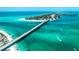 Aerial view of a bridge over turquoise water and beach at 6038 Lilli Way # 6038, Bradenton, FL 34207