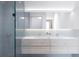 Modern bathroom with double vanity and walk-in shower at 2170 Robinhood Street # C2-302, Sarasota, FL 34231
