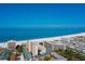Aerial view of beachfront property and ocean at 1150 Windsong Ln # 400, Sarasota, FL 34242