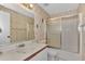 Small bathroom with shower/tub combo and updated vanity at 6800 Placida Rd # 281, Englewood, FL 34224