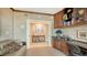 Home office with built-in desk and shelves, offering a dedicated workspace at 409 N Point Rd # 501, Osprey, FL 34229
