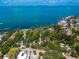 Aerial view of waterfront lot with surrounding homes at 4521 Bay Shore Rd, Sarasota, FL 34234