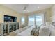 Bedroom with king-size bed and ocean view at 2510 Gulf N Dr, Bradenton Beach, FL 34217