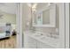 Double vanity bathroom with marble countertop at 2510 Gulf N Dr, Bradenton Beach, FL 34217