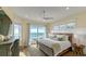 Ocean view bedroom with king-size bed and private balcony at 2510 Gulf N Dr, Bradenton Beach, FL 34217