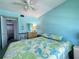 Bright bedroom with a queen-size bed and en-suite bathroom at 5906 Garden Ln # A22, Bradenton, FL 34207