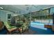 Covered patio area with seating overlooking the refreshing pool at 3005 39Th W Ave, Bradenton, FL 34205
