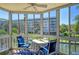 Screened balcony offering water views and seating at 1300 N Portofino Dr # 305, Sarasota, FL 34242