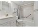 Bathroom with shower/tub combo and white vanity at 3438 Wood Owl Cir # 275, Bradenton, FL 34210