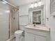 Clean bathroom with shower/tub combo and updated vanity at 3438 Wood Owl Cir # 275, Bradenton, FL 34210