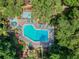 Overhead view of resort-style pool with hot tub at 3438 Wood Owl Cir # 275, Bradenton, FL 34210