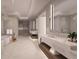Spa-like bathroom with double vanities and a freestanding tub at 70 Avenida Veneccia # 402, Sarasota, FL 34242