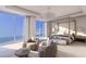 Luxurious bedroom with ocean views and a comfortable seating area at 70 Avenida Veneccia # 402, Sarasota, FL 34242