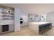 Modern kitchen with island and wine cooler at 70 Avenida Veneccia # 401, Sarasota, FL 34242