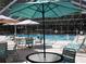 Inviting community pool with plenty of seating and umbrellas at 1213 Tallywood Dr # 7007, Sarasota, FL 34237