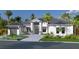 White two-story house with gray roof, landscaping, and a three-car garage at 1800 Webber St, Sarasota, FL 34239