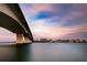 Scenic waterfront view with bridge and city skyline at sunset at 7360 Oak Moss Dr # 4, Sarasota, FL 34241