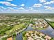 Aerial view of upscale community with golf course and waterfront homes at 10115 Day Lily Ct, Bradenton, FL 34212
