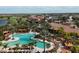Aerial view of community pool and clubhouse at 4811 Cabreo Ct, Lakewood Ranch, FL 34211