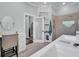 Bathroom with a large vanity, walk-in shower, and soaking tub at 4701 50Th W Ave, Bradenton, FL 34210
