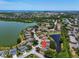 Aerial view showcasing a house's waterfront location and neighborhood context at 4701 50Th W Ave, Bradenton, FL 34210