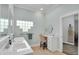 Elegant bathroom with double vanity and a block window at 4701 50Th W Ave, Bradenton, FL 34210