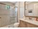 Clean bathroom with a shower and updated fixtures at 121 Seagull Ln, Sarasota, FL 34236