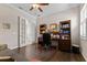 Spacious office with built-in shelves and hardwood floors at 5209 Lake Overlook Ave, Bradenton, FL 34208