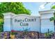 Community entrance sign for Port & Court Club at 5209 Lake Overlook Ave, Bradenton, FL 34208