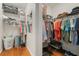 Closet contains wire racks, storage and hardwood floors at 808 Ponderosa Pine Ln, Sarasota, FL 34243