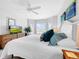 Main bedroom with king size bed and bay window at 219 81St St, Holmes Beach, FL 34217