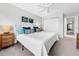 Main bedroom with king bed and TV at 219 81St St, Holmes Beach, FL 34217