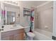 Clean bathroom with tub, shower, and updated vanity at 4850 51St W St # 4204, Bradenton, FL 34210