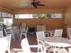 Community patio with tables and chairs at 4410 Fairways Blvd # 602, Bradenton, FL 34209