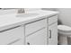 Modern bathroom vanity with white countertop and cabinet at 7016 Foxboro Way, Nokomis, FL 34275