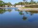 Peaceful pond with reflection of community buildings at 191 Palm Air Dr, Osprey, FL 34229