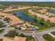 Aerial view of community pool and surrounding houses at 4145 Reflections Pkwy, Sarasota, FL 34233