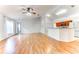 Living room with hardwood floors and ceiling fan at 4005 Belladonna Ave, North Port, FL 34286