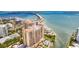 Aerial view of high-rise condo building near the water at 1111 Ritz Carlton Dr # 1802, Sarasota, FL 34236