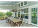 Outdoor dining area with a large table and chairs at 14631 Barefoot Ln, Parrish, FL 34219